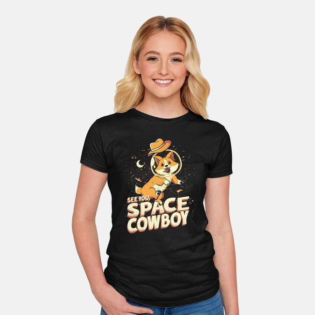 Corgi Space Cowboy-womens fitted tee-tobefonseca