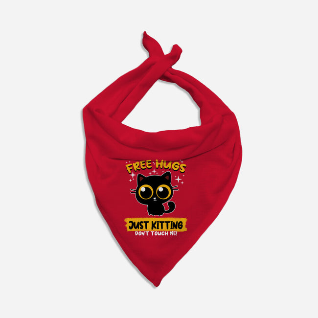 Free Hugs Just Kitting-cat bandana pet collar-erion_designs