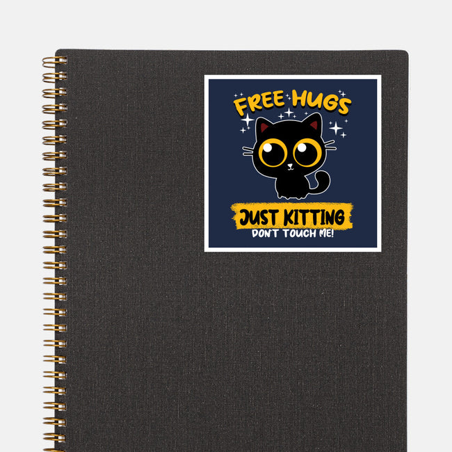 Free Hugs Just Kitting-none glossy sticker-erion_designs