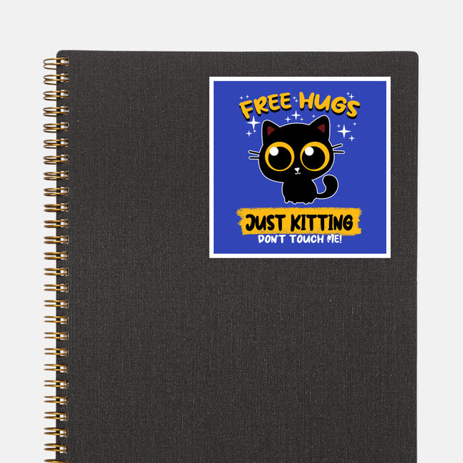 Free Hugs Just Kitting-none glossy sticker-erion_designs