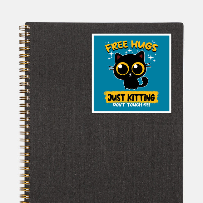 Free Hugs Just Kitting-none glossy sticker-erion_designs