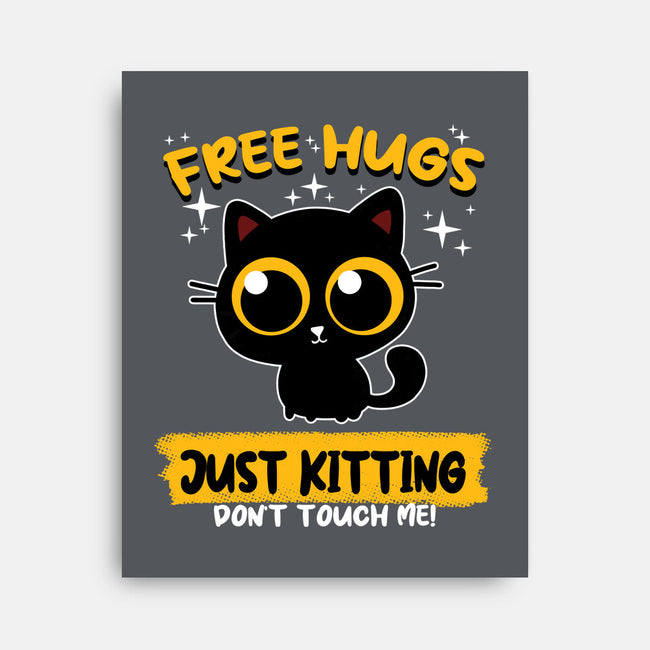 Free Hugs Just Kitting-none stretched canvas-erion_designs