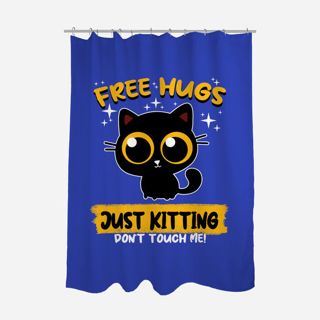 Free Hugs Just Kitting-none polyester shower curtain-erion_designs