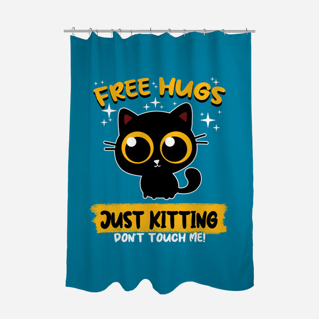 Free Hugs Just Kitting-none polyester shower curtain-erion_designs