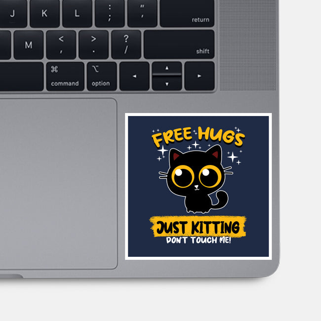 Free Hugs Just Kitting-none glossy sticker-erion_designs