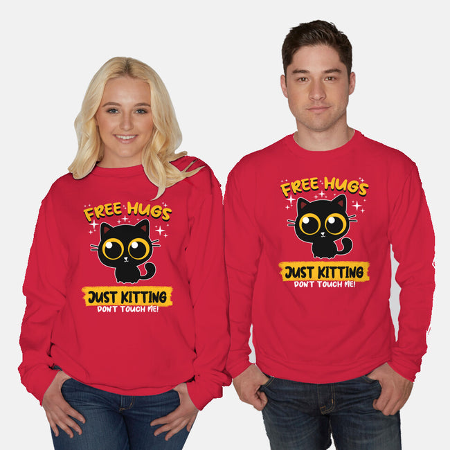 Free Hugs Just Kitting-unisex crew neck sweatshirt-erion_designs