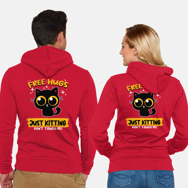 Free Hugs Just Kitting-unisex zip-up sweatshirt-erion_designs