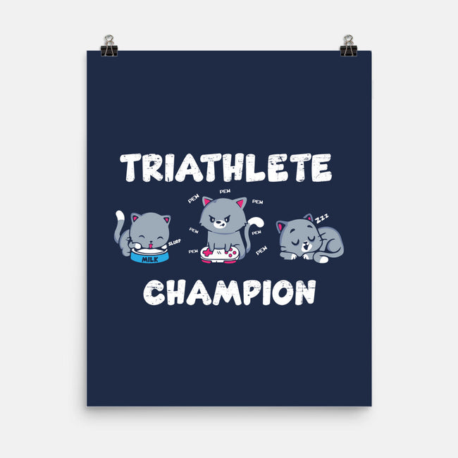 Triathlete Champion-none matte poster-turborat14