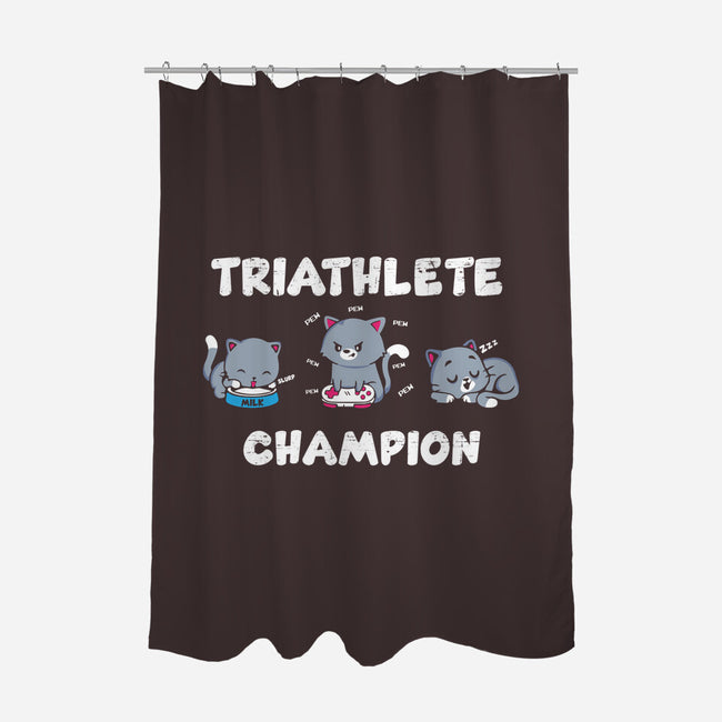 Triathlete Champion-none polyester shower curtain-turborat14