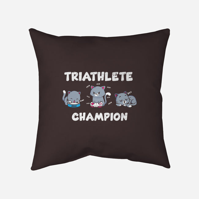 Triathlete Champion-none removable cover w insert throw pillow-turborat14
