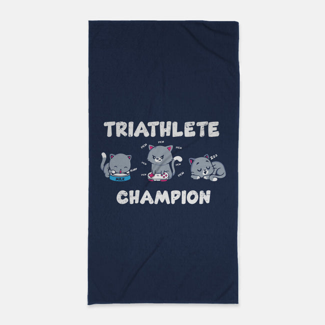 Triathlete Champion-none beach towel-turborat14