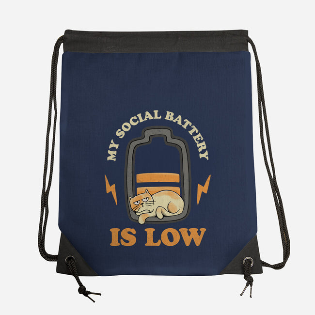 My Social Battery Is Low-none drawstring bag-zawitees