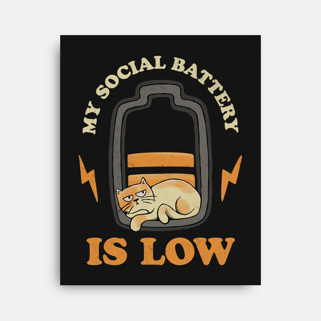 My Social Battery Is Low-none stretched canvas-zawitees