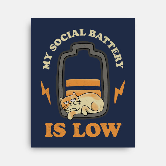 My Social Battery Is Low-none stretched canvas-zawitees