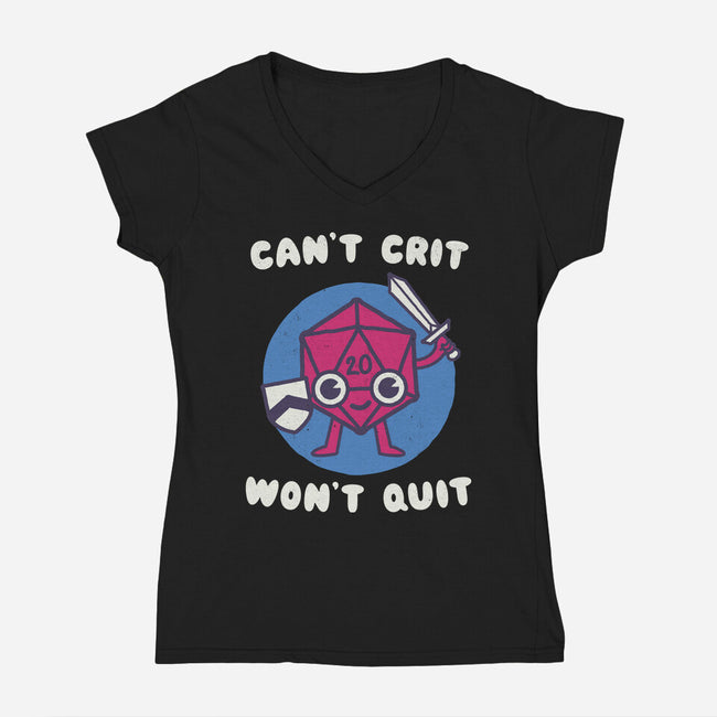 Can't Crit Won't Crit-womens v-neck tee-Weird & Punderful