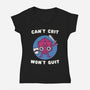 Can't Crit Won't Crit-womens v-neck tee-Weird & Punderful