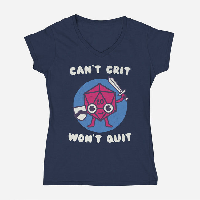 Can't Crit Won't Crit-womens v-neck tee-Weird & Punderful