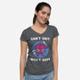 Can't Crit Won't Crit-womens v-neck tee-Weird & Punderful