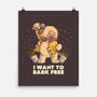 I Want To Bark Free-none matte poster-eduely