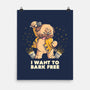 I Want To Bark Free-none matte poster-eduely