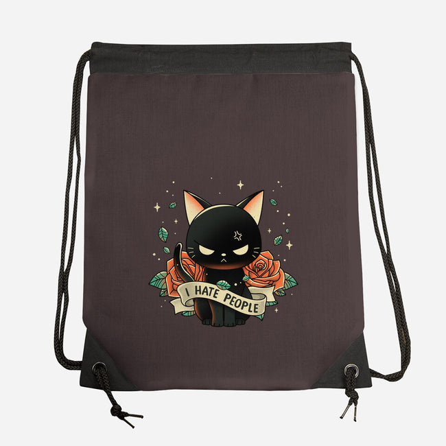 Not Into People-none drawstring bag-retrodivision