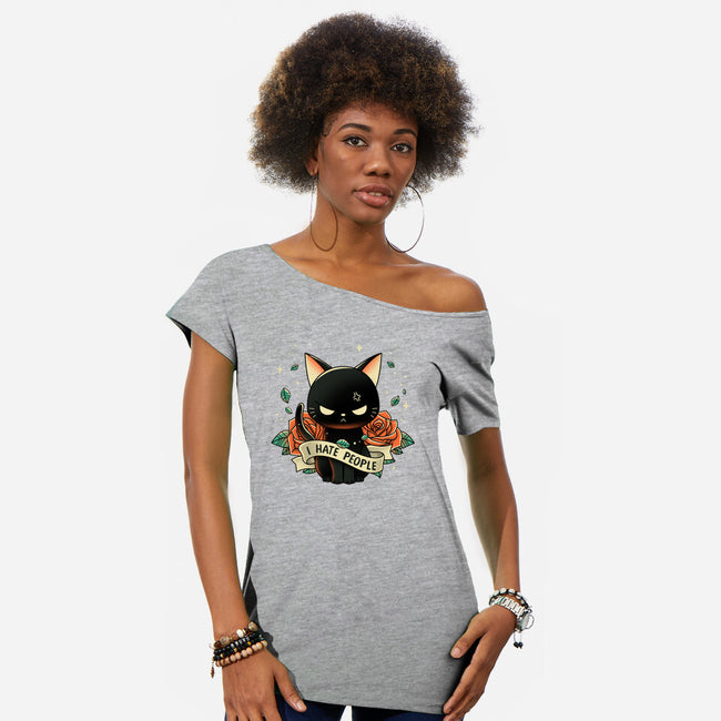 Not Into People-womens off shoulder tee-retrodivision