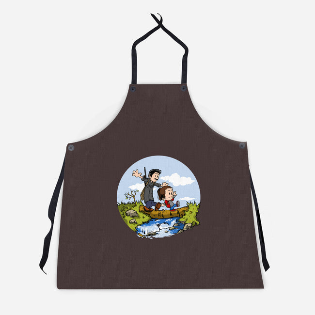 Joel And Ellie Adventure-unisex kitchen apron-joerawks