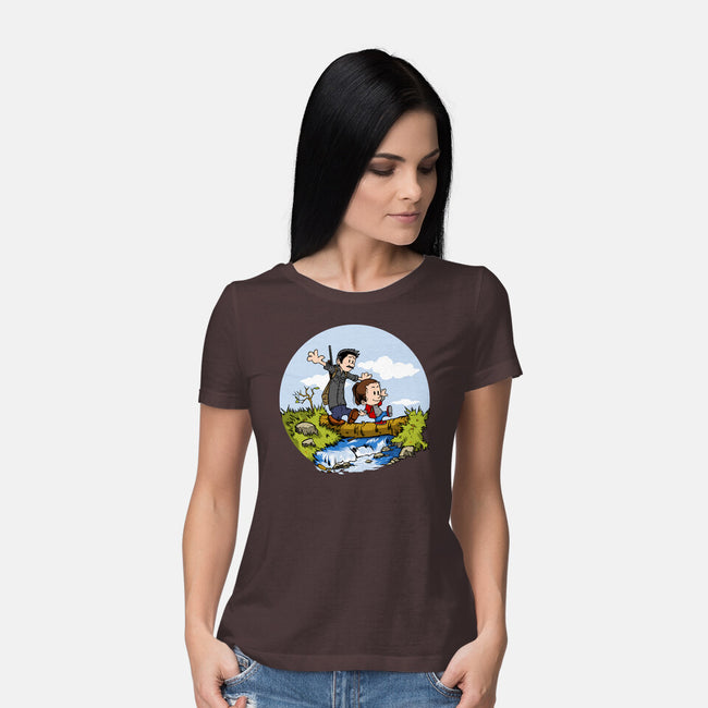 Joel And Ellie Adventure-womens basic tee-joerawks