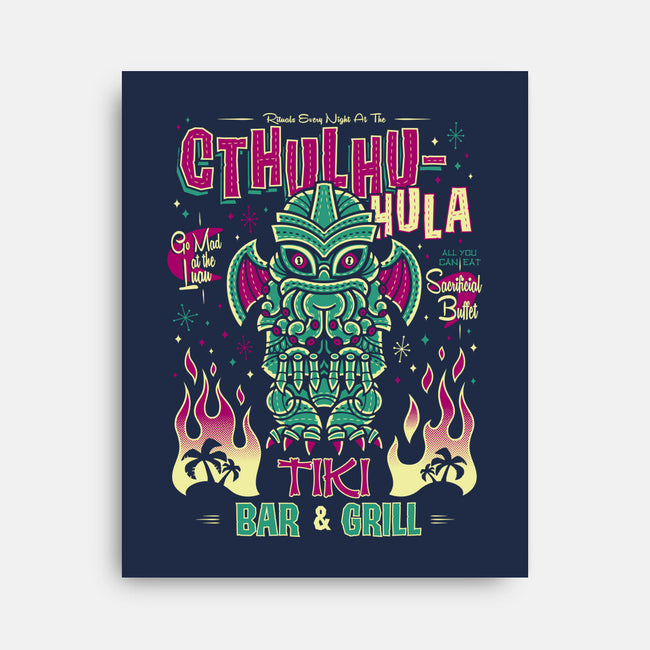 Cthulhu Hula-none stretched canvas-Nemons