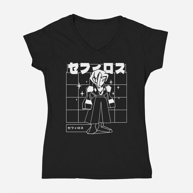 Polygonal Archenemy-womens v-neck tee-estudiofitas