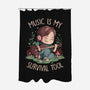 Music Is My Survival Tool-none polyester shower curtain-eduely