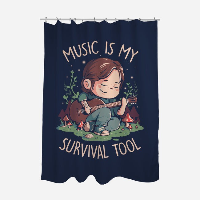 Music Is My Survival Tool-none polyester shower curtain-eduely