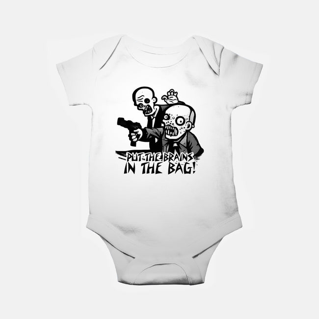 Put The Brains In The Bag-baby basic onesie-Spacedat120