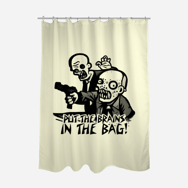Put The Brains In The Bag-none polyester shower curtain-Spacedat120