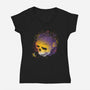 Skull Galaxy-womens v-neck tee-tobefonseca