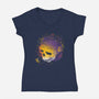 Skull Galaxy-womens v-neck tee-tobefonseca