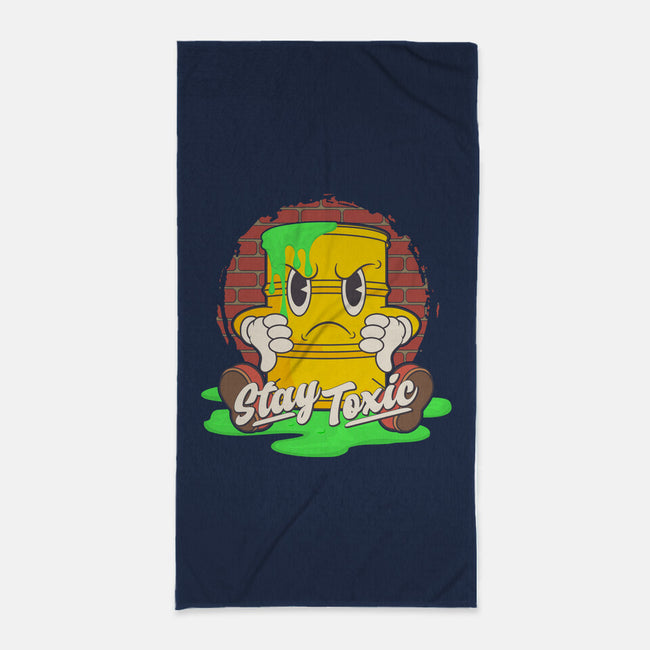 Stay Toxic-none beach towel-RoboMega