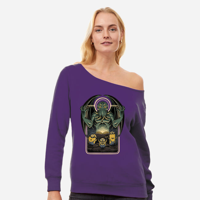 Evil Master-womens off shoulder sweatshirt-Studio Mootant