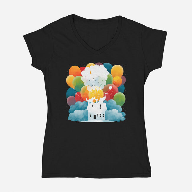 Sky Home-womens v-neck tee-Vallina84