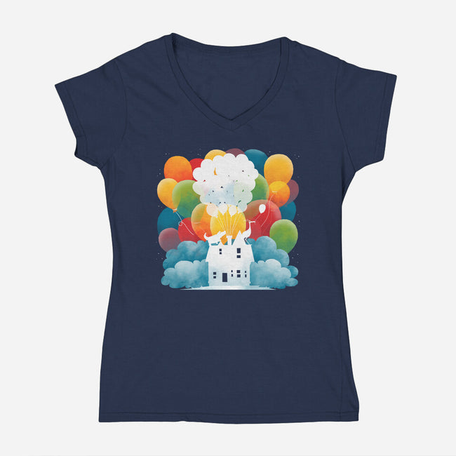 Sky Home-womens v-neck tee-Vallina84