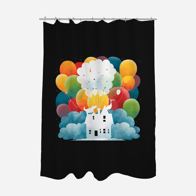 Sky Home-none polyester shower curtain-Vallina84