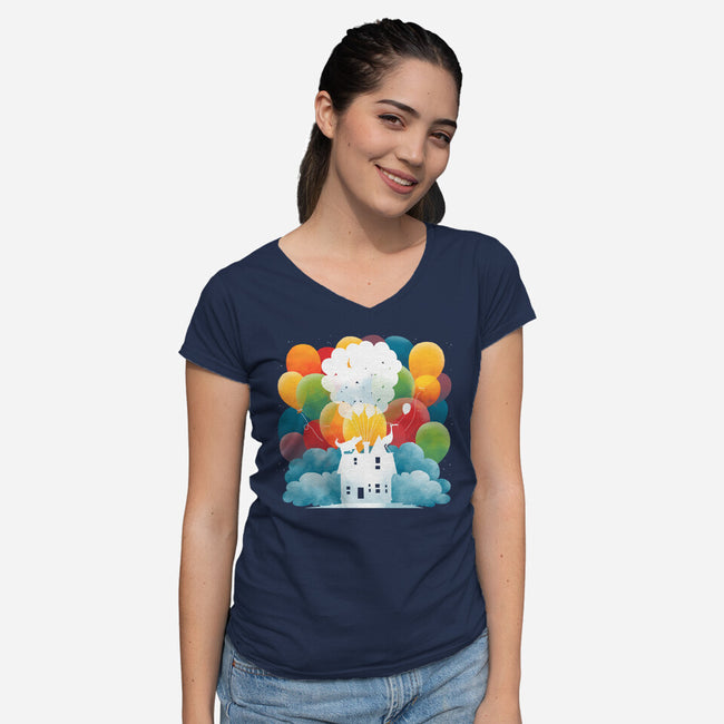 Sky Home-womens v-neck tee-Vallina84