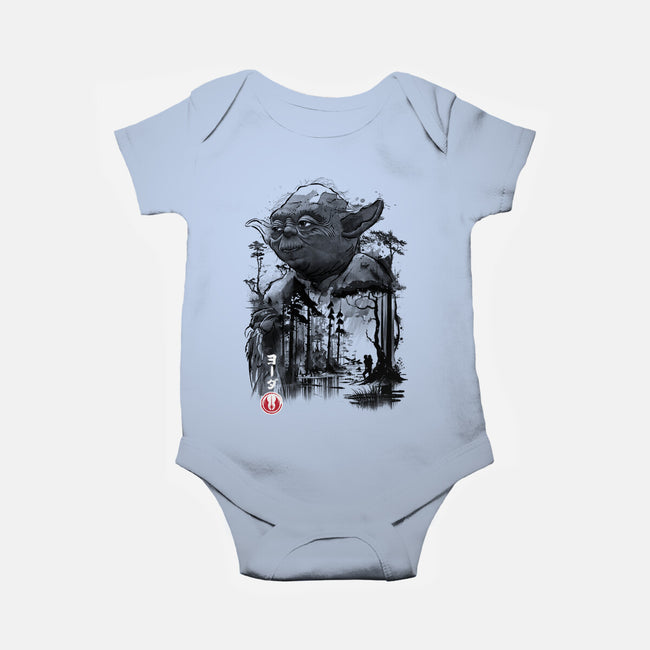 The Master In The Swamp Sumi-e-baby basic onesie-DrMonekers