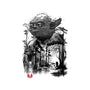 The Master In The Swamp Sumi-e-womens fitted tee-DrMonekers