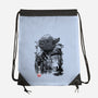 The Master In The Swamp Sumi-e-none drawstring bag-DrMonekers