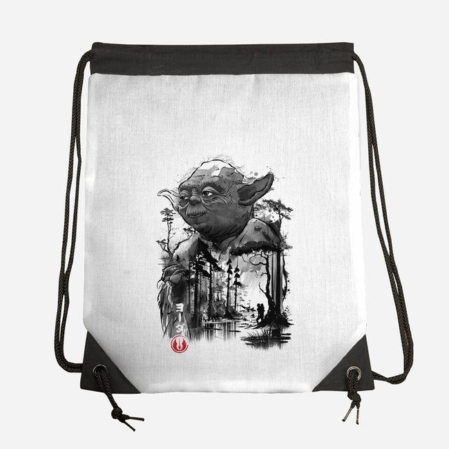 The Master In The Swamp Sumi-e-none drawstring bag-DrMonekers