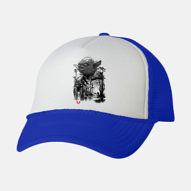 The Master In The Swamp Sumi-e-unisex trucker hat-DrMonekers