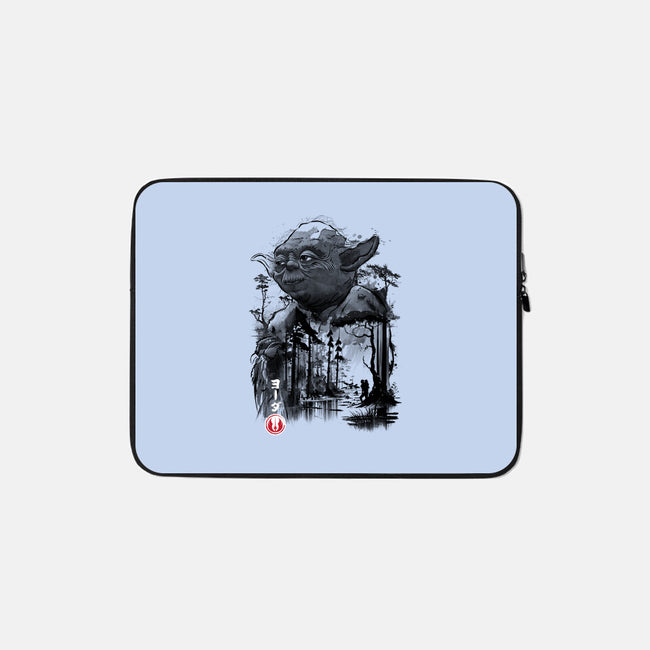 The Master In The Swamp Sumi-e-none zippered laptop sleeve-DrMonekers