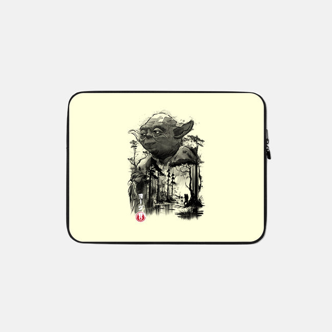The Master In The Swamp Sumi-e-none zippered laptop sleeve-DrMonekers