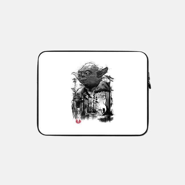 The Master In The Swamp Sumi-e-none zippered laptop sleeve-DrMonekers